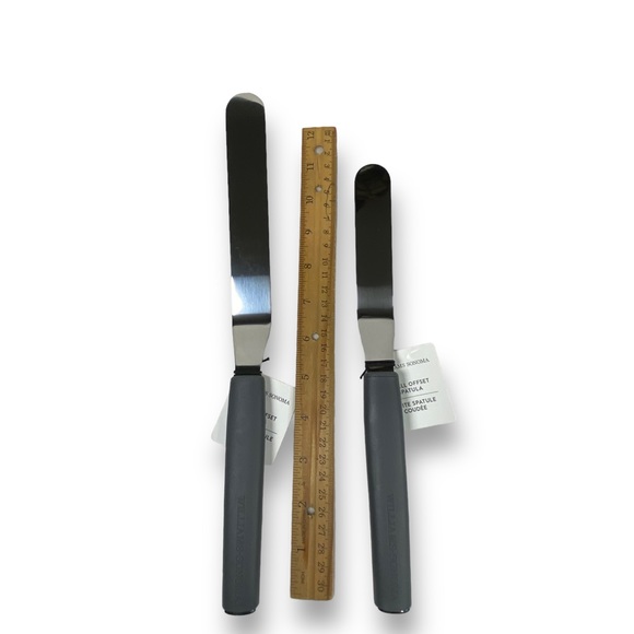 Williams Sonoma Set Of Two One Small And Large Offset Spatulas Gray Handles  - Picture 12 of 12